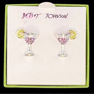 Betsey Johnson - ‘Cosmopolitan Cocktail’ earrings. NWT